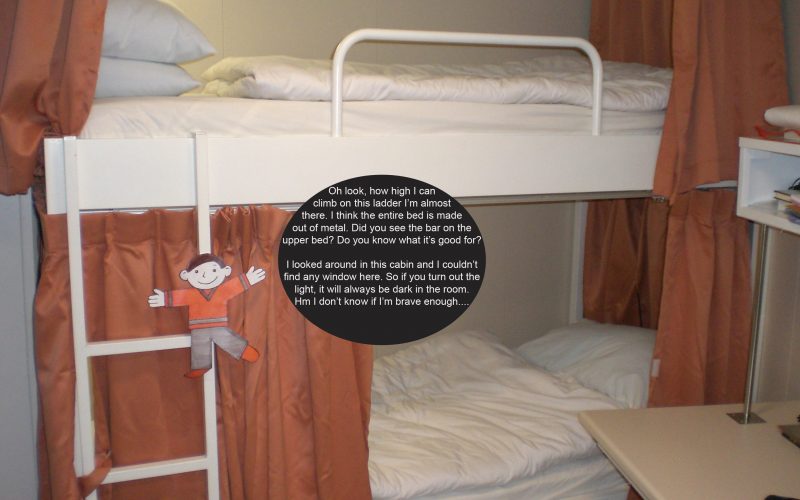 Flat Stanley and the bunk beds